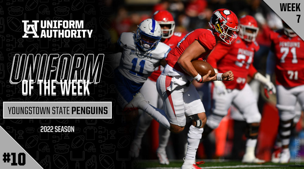 #UniAuthority Week 7 Uniform of the Week:
10. <a href="/ysufootball/">Youngstown State Football</a> 

#UAWeek7 | <a href="/YSUEquipment/">YoungstownStateEQ🐧</a>
