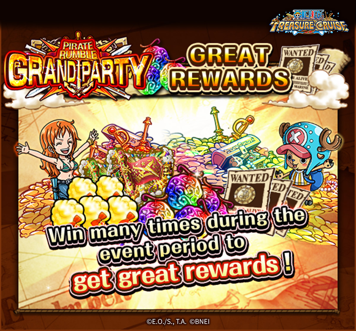 ONE_PIECE_TC's tweet photo. New information for "Pirate Rumble Grand Party" coming in Ver. 12.2.
Get ready for a new battle with three different teams!

#OPTC https://t.co/IMG5j9TXAZ