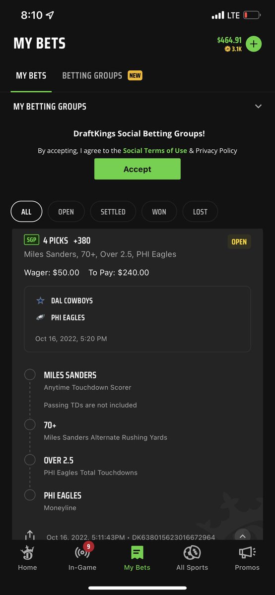 Worst bad beat ever. Miles Sanders loses 2 yards on probably his last carry and gonna finish with 69 😡😡