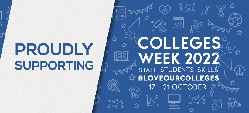 From the today until 21st October we are celebrating the fifth Colleges Week, where we are focusing on Staff, Students and Skills. Join in and celebrate all the great work colleges do! @AoC_info bit.ly/3MrErVL #LoveOurColleges #CollegesWeek