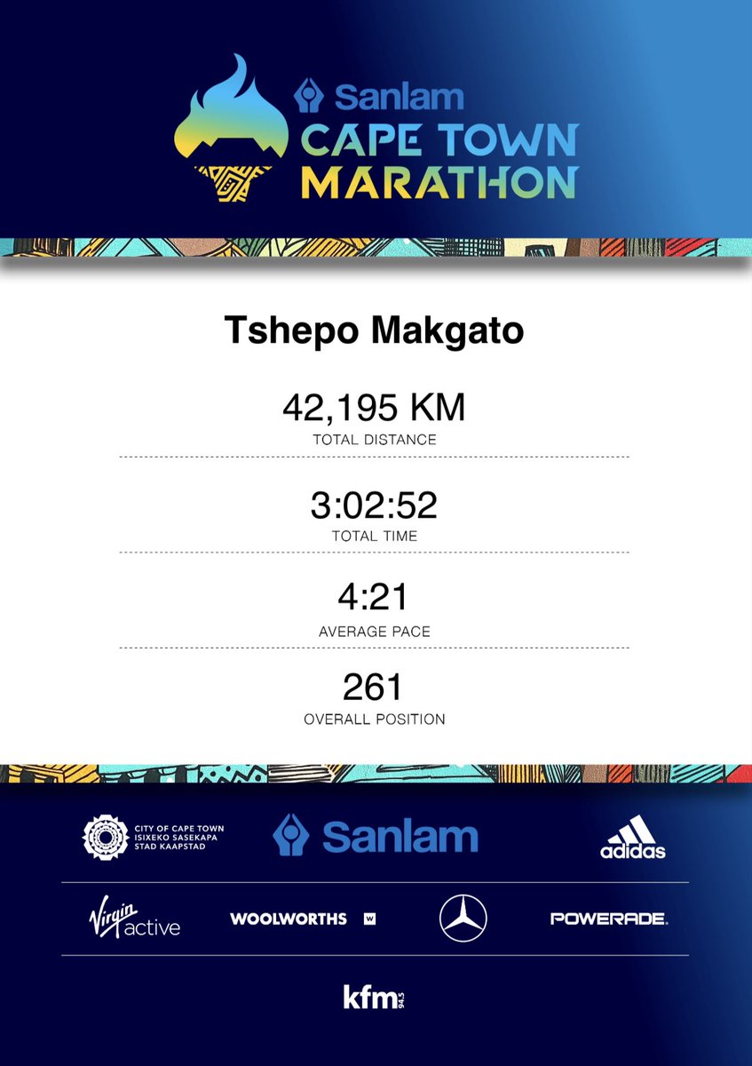 tshepo185's tweet photo. We came to Cape Town and had fun on the road, 2021 vs 2022, another Marathon PB. Chased the PB and got it, time to rest and let the body recover for 2023 running season, it has been a good year overall and happy with my progress.
#skhindigangcoaching
#chasingpbs
#sctm2022 https://t.co/cBzjPFzdm8