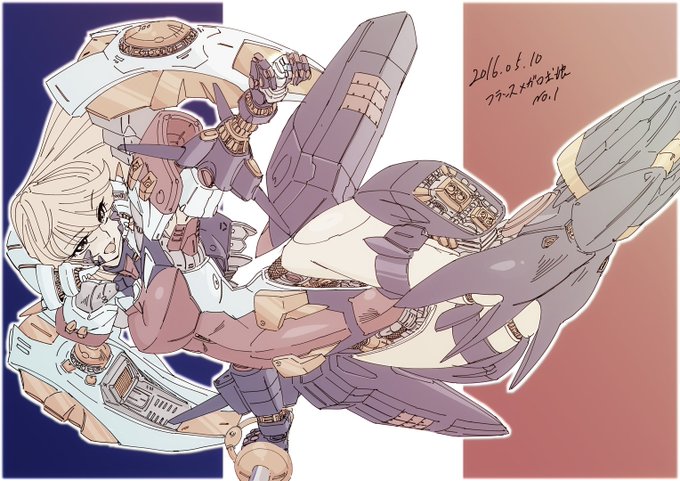 スーパーロボット枠はフランス製のイメージで描いています(⁠◍⁠•⁠ᴗ⁠•⁠◍⁠)
この世界だとイタリアと並んでロボ娘を芸術品枠に押し上げた無くてはならない存在です(⁠◍⁠•⁠ᴗ⁠•⁠◍⁠) 