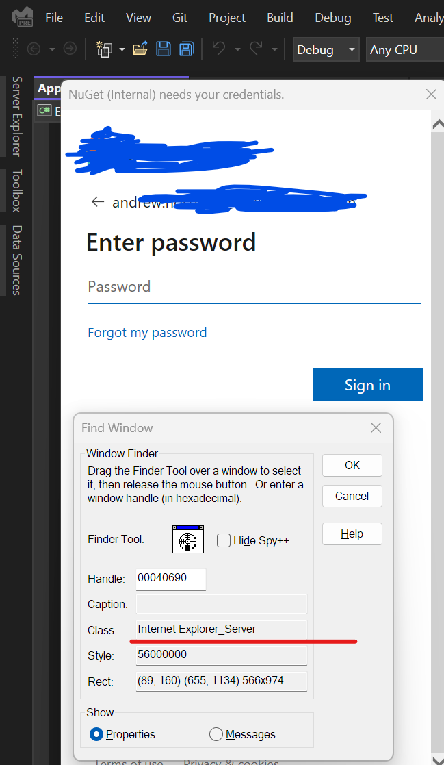 noseratio's tweet image. #VisualStudio 2022 v17.4 is asking me to authenticate.

It&apos;d be nice if my default browser was used for this flow (as per RFC 8252, so my pwd manager etc would work).

If that&apos;s not possible, maybe #WebView2 should be used instead (vs the legacy IE11 WebBrowser ActiveX Control).