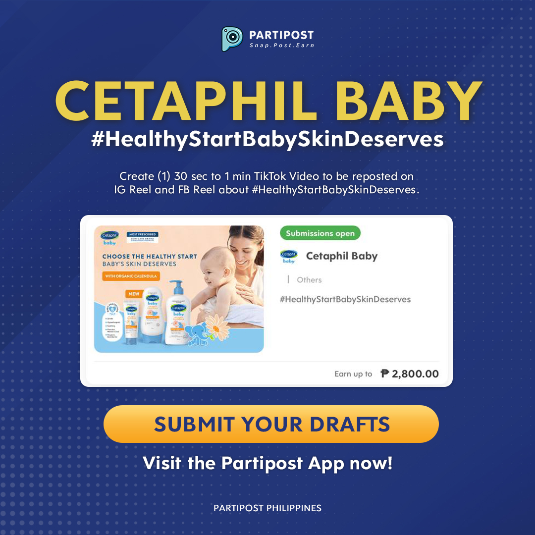 partipostph's tweet photo. PartiMommies, this is your reminder to submit your CETAPHIL BABY drafts on the Partipost App! Isama na ang inyong mga cute na chikiting! 🤩
Click here 👉🏻 https://t.co/UZVslDdNqO
#Partipost #PartipostPH #CetaphilBaby #HealthyStartBabySkinDeserves #5xCetaphilBabyProtection https://t.co/HcEKFmYGf4