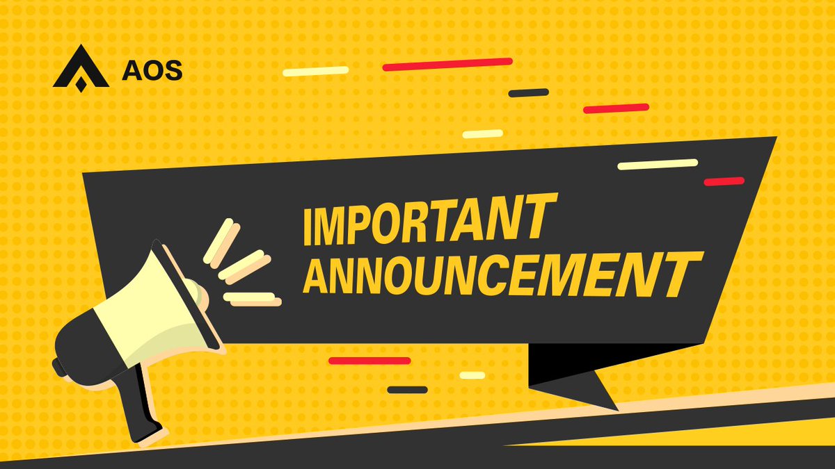 AOS_Global's tweet photo. 📢IMPORTANT ANNOUNCEMENT
1/ Due to the upgrade of AOS technology, the iOS wallet will stop service in late October 2022(any operation such as transfers cannot be performed after the service is stopped), and the Android wallet will continue to serve. https://t.co/ALzxPZCxd6