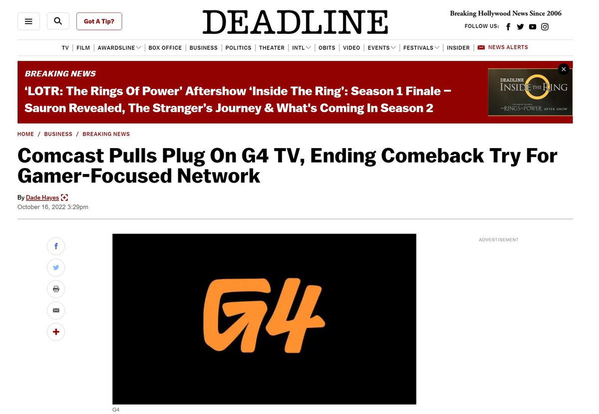 Plainrock124 on Twitter "R.I.P. G4TV (The Video Game Channel)"