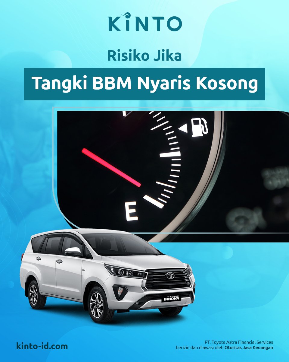 Kinto_Indonesia's tweet photo. Kosongnya tangki BBM kendaraan memang bisa sesekali terjadi. Tapi, jangan dijadikan kebiasaan ya Kinto Friends karena akan ada risiko kerusakan pada mobilmu.
Apa saja risikonya?
Yuk simak info diatas!
#KintoIndonesia #KintoID #BebasRibet #MobilitasTanpaBatas #KintoinAja https://t.co/cO8Sn1oDNF