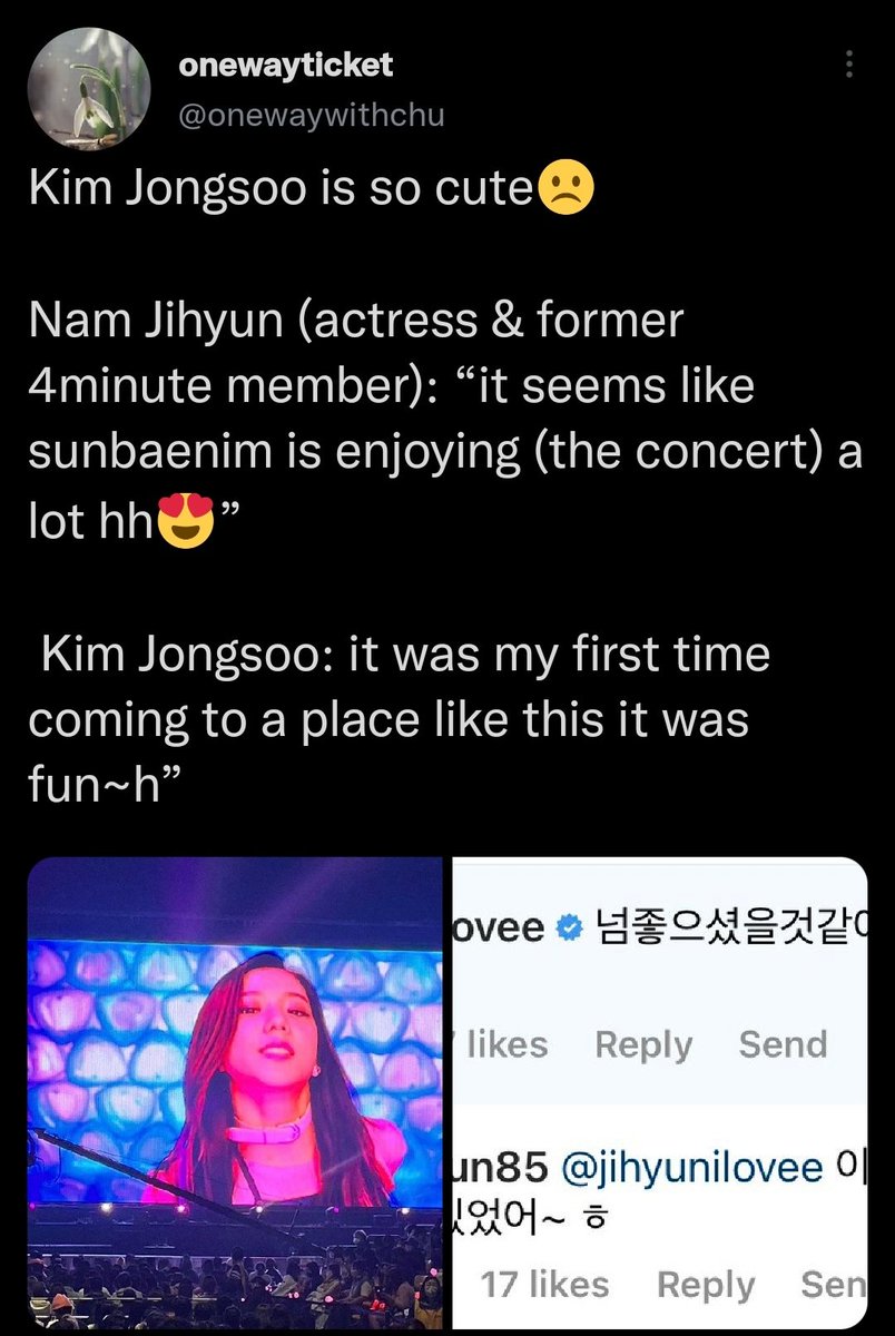 JisoosRevivaI's tweet photo. Born Pink concert being the first concert of their lives for so many of the cast members ❤🥺 https://t.co/eLbaEbuGxS