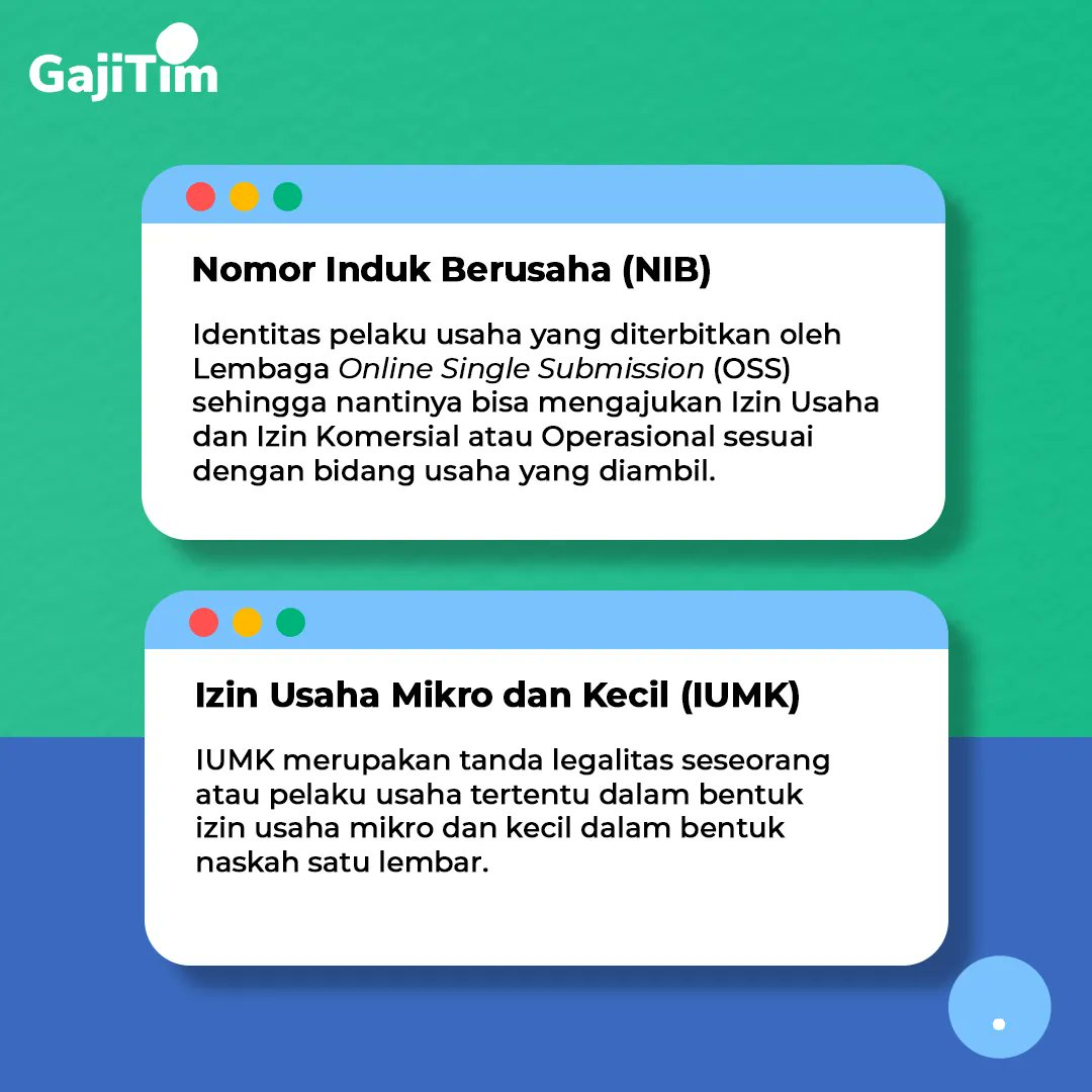 Sebelum memutuskan untuk buka usaha, ada beberapa surat perizinan yang perlu untuk #TemanTimin. Surat-surat ini penting dimiliki sebagai tanda bahwa usaha yang kamu jalankan sudah sah dan boleh beroperasi.  Lalu, apa saja surat-surat tersebut? Yuk, baca slide infografik ini!