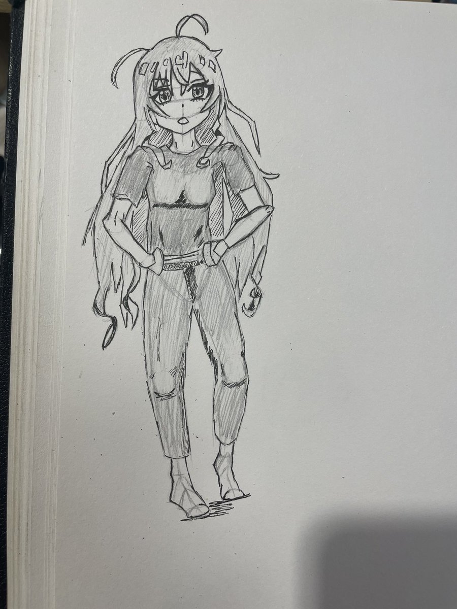 Koa79558690's tweet photo. Day 199/200 a quick doodle i got in at work. holy cow just one more day and i can like cry of relief https://t.co/m8Aa3DqArD