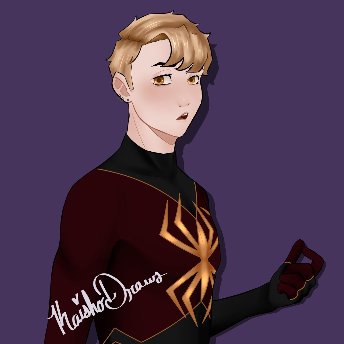 KaishoDraws's tweet photo. Drawing my character for the Spiderverse one shot I get to play in tomorrow!

#digitalart #marvelttrpg #spiderverse #ttrpg #originalcharacter https://t.co/z8j2vQ1d0m