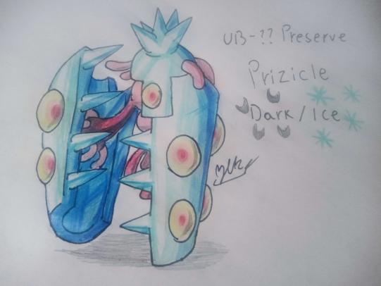 DeepZekrom's tweet photo. #BeastMonth 16, Encased! UB-?? Preserve aka Prizicle the Cryogenic Pokemon, a Dark Ice type based on Iron Maidens, Cryopreservation and Organs #fakemon #fakemonartist #ultrabeast #artchallenge https://t.co/I7iI5heu95