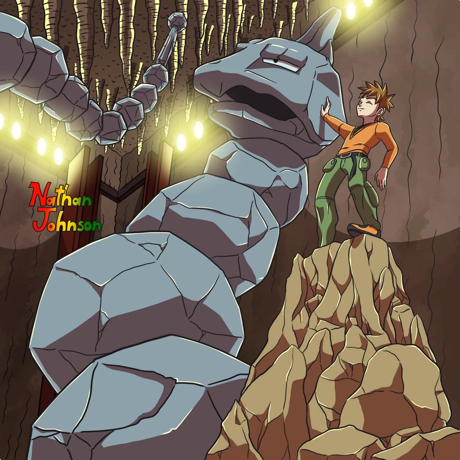 natajohn87 on X: Brock and Onix fanart! Tried out a new