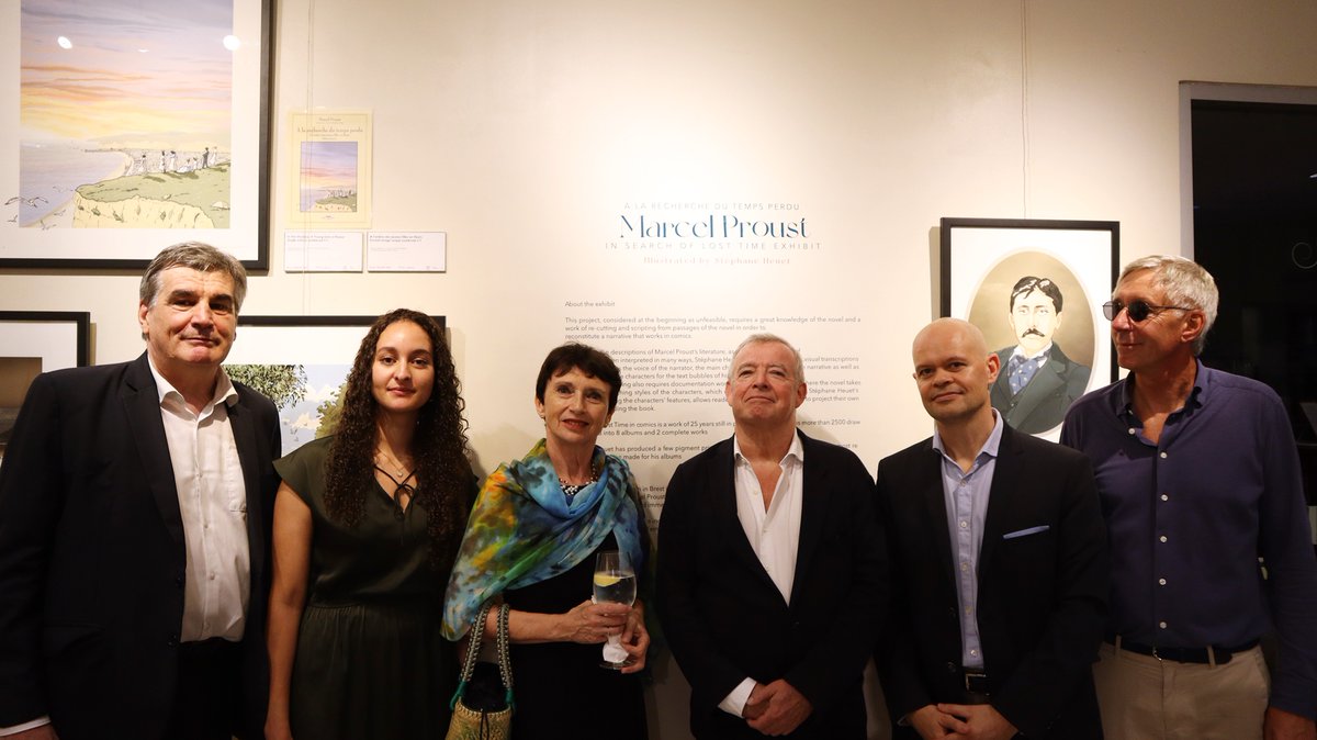 FrenchEmbassyPH's tweet photo. Marcel Proust: In Search of Lost Time is open until Oct 31 at @AFManille! Thank you for joining last night's exhibit launch!

Inspired by Marcel Proust’s literature, see 🇫🇷 artist Stéphane Heuet's work of 25 years which includes more than 2500 drawings.

#PhilFrance75 🔵⚪🔴☀️ https://t.co/FFPwNIPGQp
