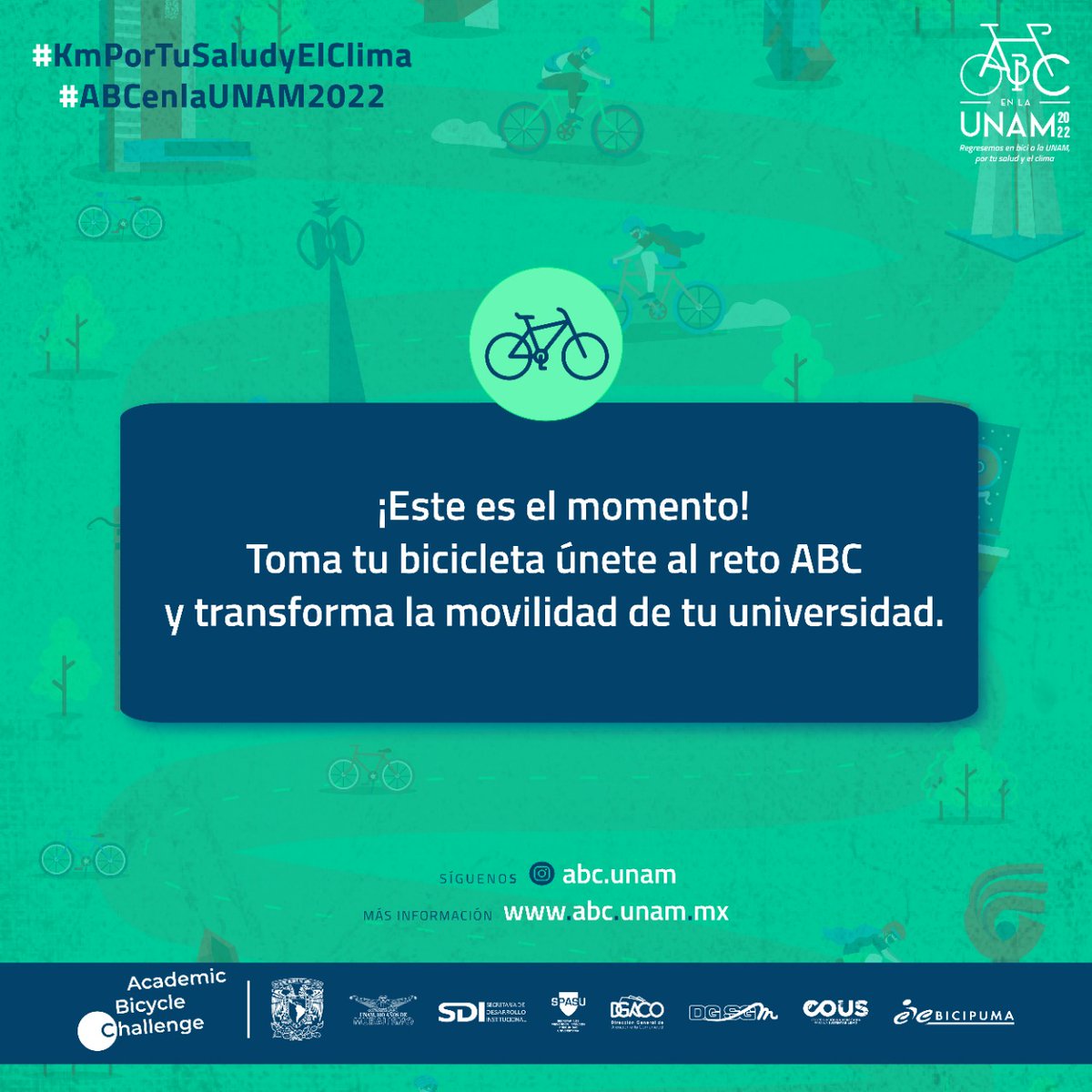 Comunidad_UNAM's tweet photo. Cuidar de nuestra salud, y la del planeta, es un compromiso impostergable.
¡Éntrale al #RetoABC y toma partido!
#UNAMComunidadSustentable #ABCChallenge" https://t.co/R3GFmIhbna