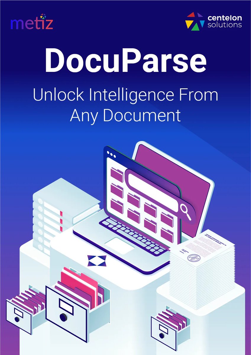 Centelon_ltd's tweet image. End the manual data-entry cycle with Docuparse- a handy, next-generation tool that works at lightning speed across various document types i.e., bank statements &amp;amp; invoices. Click here now to unlock intelligence from any document : buff.ly/3SxsrEE 
#metiz #documentparsing