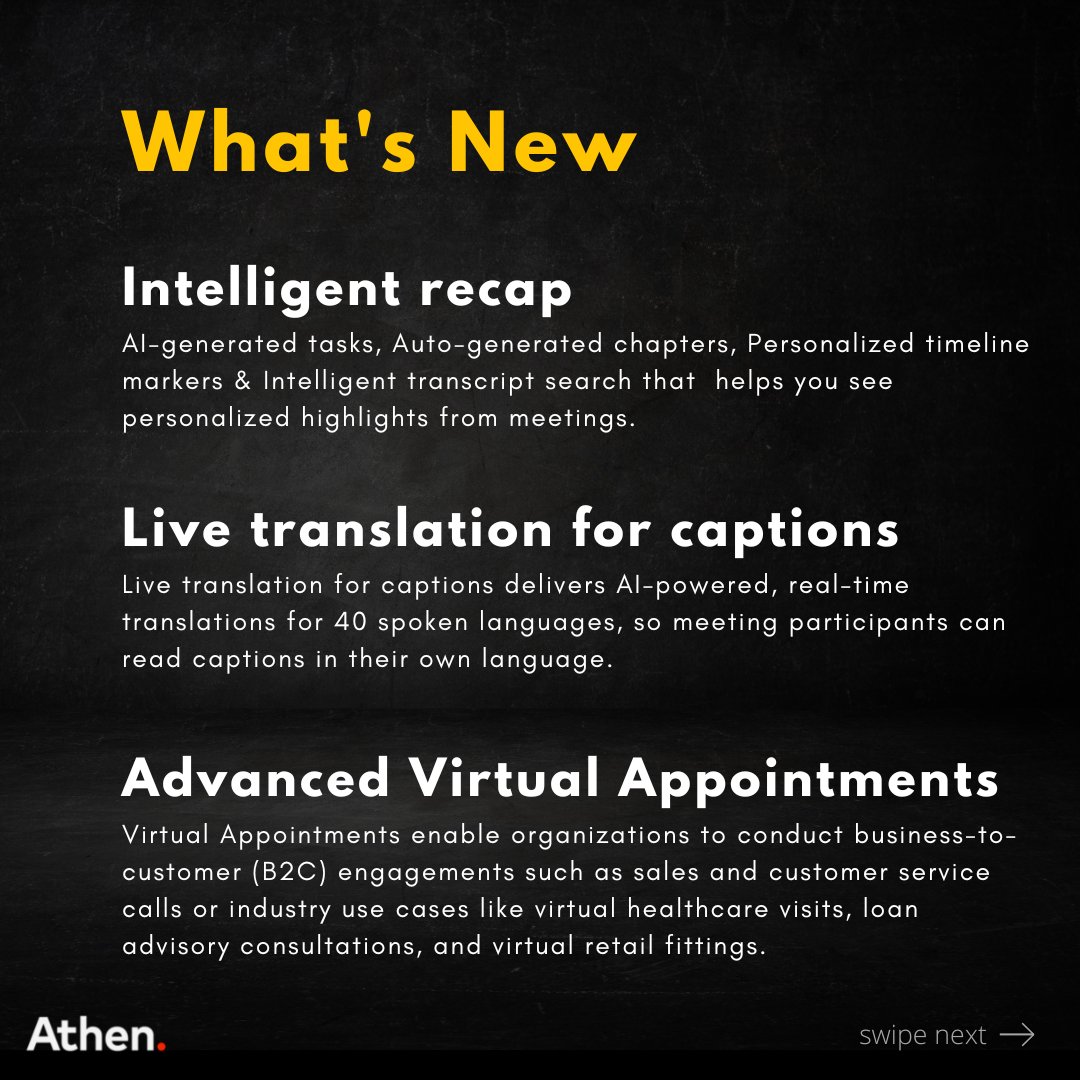 WeAreAthen's tweet photo. Microsoft Teams Premium is here &amp; you get some cool upgrades. Check out the new features of ms teams released in MS Ignite.

#msteams #newrelease #msignite2022 #teamsmeetings #athentech #techbits #athentechbits #teamspremium https://t.co/4ADKEYGkrQ