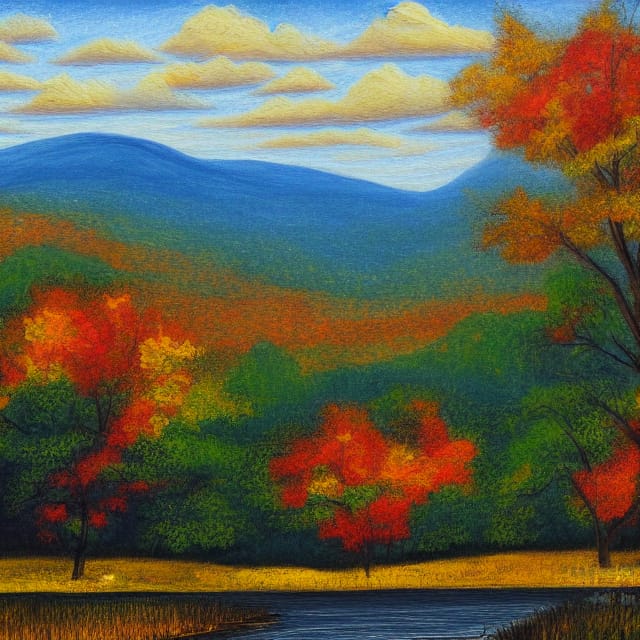 Hudson River Valley - Made in <a href="/NightcafeStudio/">NightCafe Studio</a>.
Available on <a href="/redbubble/">Redbubble</a>: tinyurl.com/vex2ruzw

#aiart #nightcafe #digitalart #autumn2022 #art #decor #artprints #artwork #PainterOfTheNight #painting #homedecor #redbubble #shopping #printshowoff #giftideas #AIart #artprint #AI