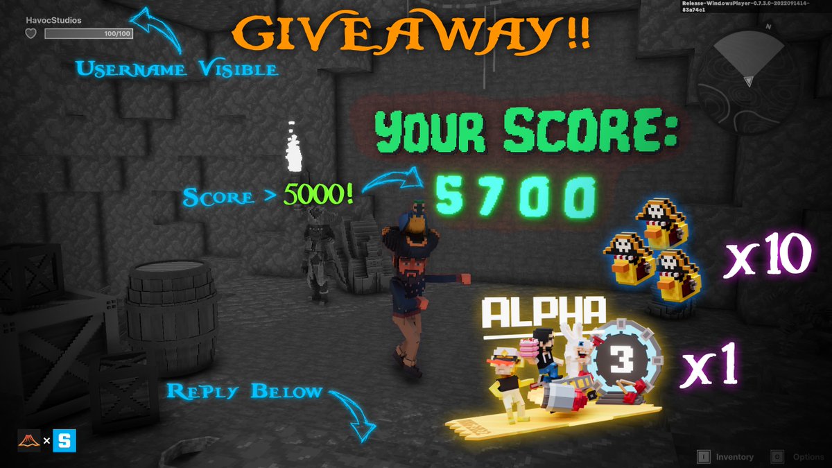 ⚓️One Final Alpha Pass Giveaway for ye landlubbers + 10 Pirate Duck NFTs!

☠️MAXIMUM DIFFICULTY! ☠️

To Enter:
1⃣ Play SotHS &amp; get at least ⚠️5000⚠️ points
2⃣ Reply with a screenshot
3⃣ Fill out this form:

👉forms.gle/tCdBuELXnALUZr…

Results on Oct 22nd!

#SandboxAlphaS3Giveaway