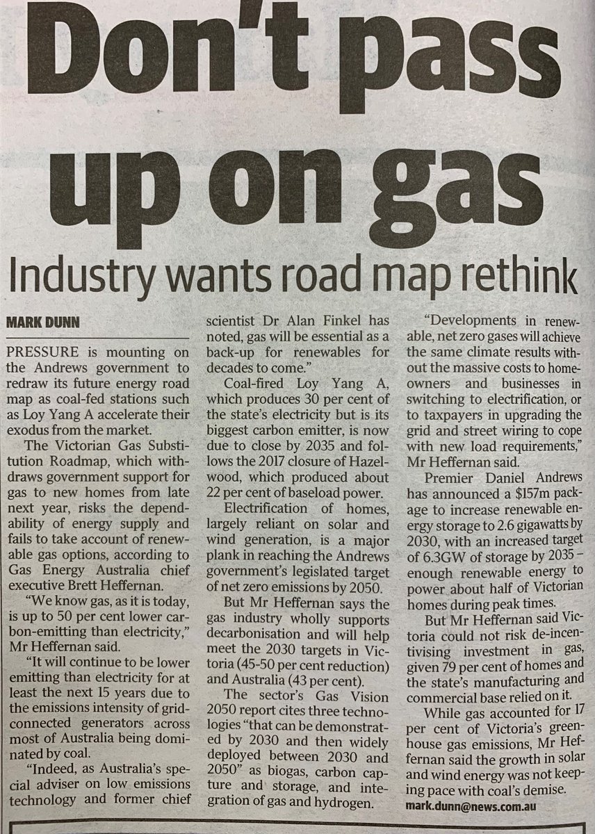 GasEnergyAust's tweet photo. The push to electrify everything costs tens of billions for less reliable power. Derived from organic matter or by-products of other sustainable fuels, renewable gases deliver net zero climate results without the massive costs in switching to all-electric reliance. - Herald Sun https://t.co/eQnX9YKYgw