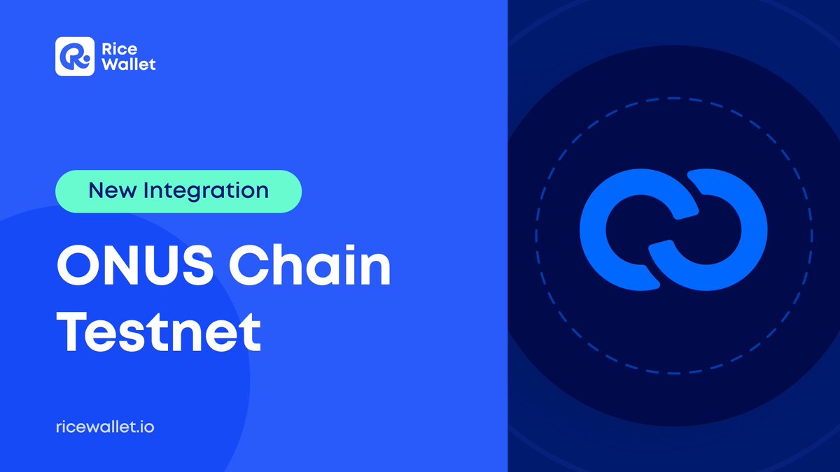 RiceDeFiWallet's tweet photo. 🔗 New Integration: #ONUS Chain #Testnet
No need to remember #RPC, #ChainID, #URL, and stuff 👋
Try out @ONUSChain Testnet with the earliest tokens and DApps support on #RICE Wallet now!
👉 https://t.co/72jD3zXrjA
📌 Details: https://t.co/z1AEetgjBq https://t.co/m1BZ5glsar
