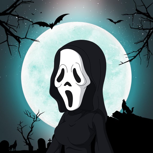 XRPFamilyNFT's tweet photo. Here is a sneak peak of Auntie Ghostface for the @XRPFamilyNFT Halloween special Drop! XRPF-S #01 @SologenesisS #sgs @realSologenic https://t.co/aFMDiRaHXy