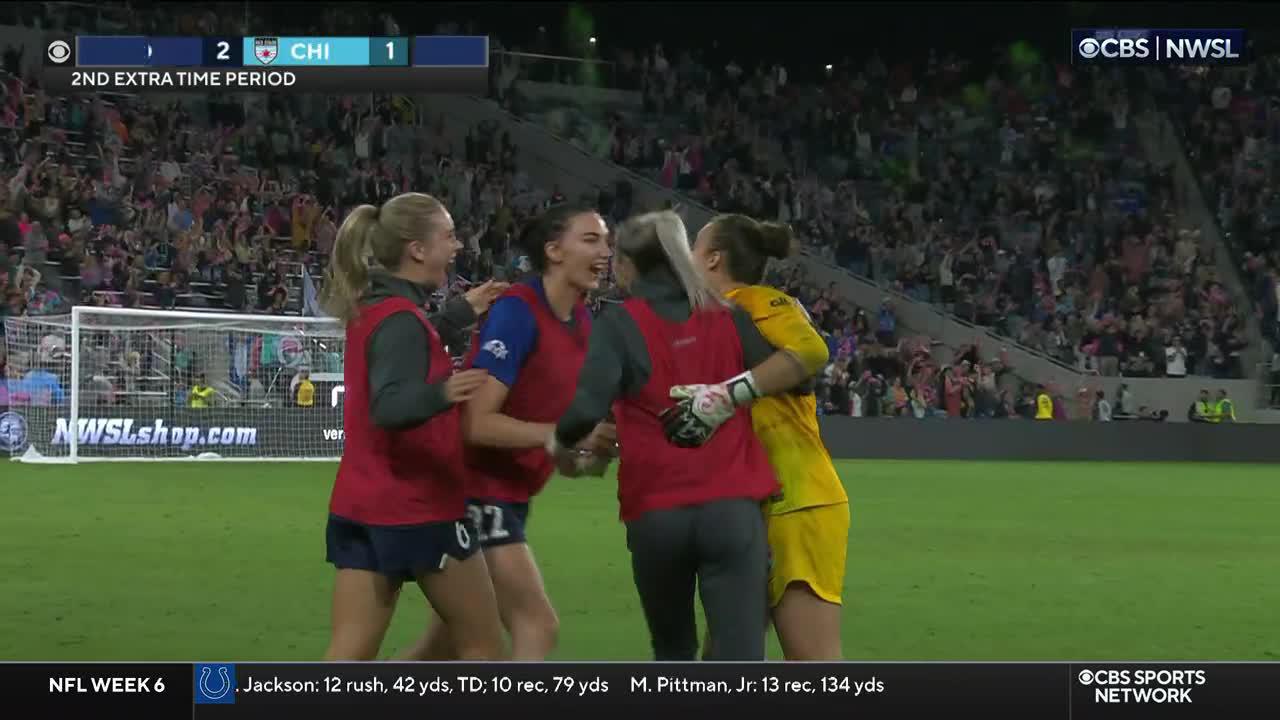 IT ABSOLUTELY HAD TO BE ALEX MORGAN. 💥

The NWSL Golden Boot winner scores in the 110TH MINUTE to put San Diego in the lead. 💪”