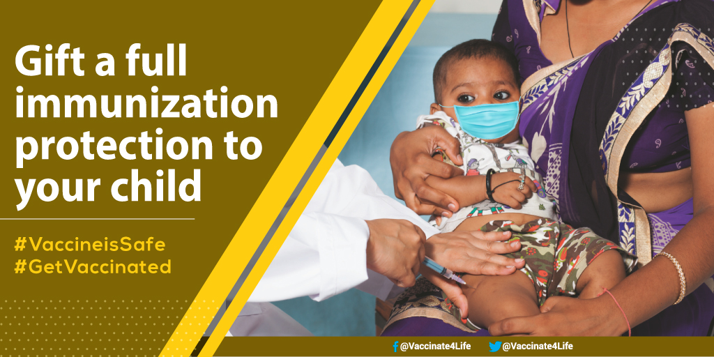 Vaccinate4Life's tweet photo. This #FestiveSeason, what better gift than gifting your child a healthy future and protecting them against vaccine preventable diseases.
#FullyImmunizeEveryChild #VaccinesWork #vaccination #Immunization #VaccinesSaveLives https://t.co/hscFh90EE6
