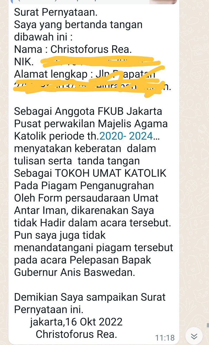 Pak <a href="/aniesbaswedan/">Anies Rasyid Baswedan</a> 
Saya mau tanya. Itu tanda tangan dari Orang Katholik apa bs dikonfirmasi ?? 
Karena sepengetahuan saya,  Gereja Katholik pantang berpolitik apalagi hrs dinyatakan dalam Piagam Sampah gitu !
<a href="/ListyoSigitP/">Listyo Sigit Prabowo</a>
<a href="/jokowi/">Joko Widodo</a> <a href="/Kemenag_RI/">Kementerian Agama RI</a> <a href="/Kepolisian_RI/">MARKAS BESAR POLRI</a>
