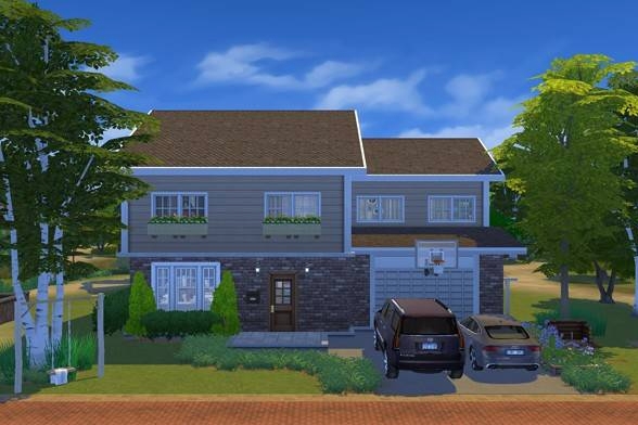 JustpeachyQueen's tweet photo. I just shared the Sporting Space Lot on #TheSims4 Gallery! Dont love the layout for the first floor but I think this house is pretty https://t.co/motnUVc4E4