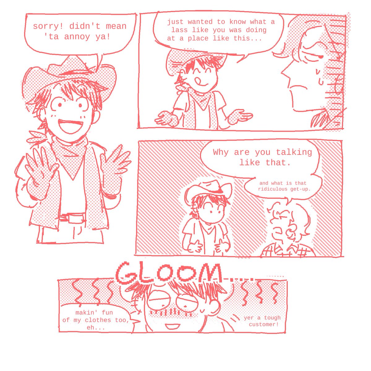 ello, heres the short comic i drew for my lil oc sketch zine. just something silly 🤠 (1/2) 