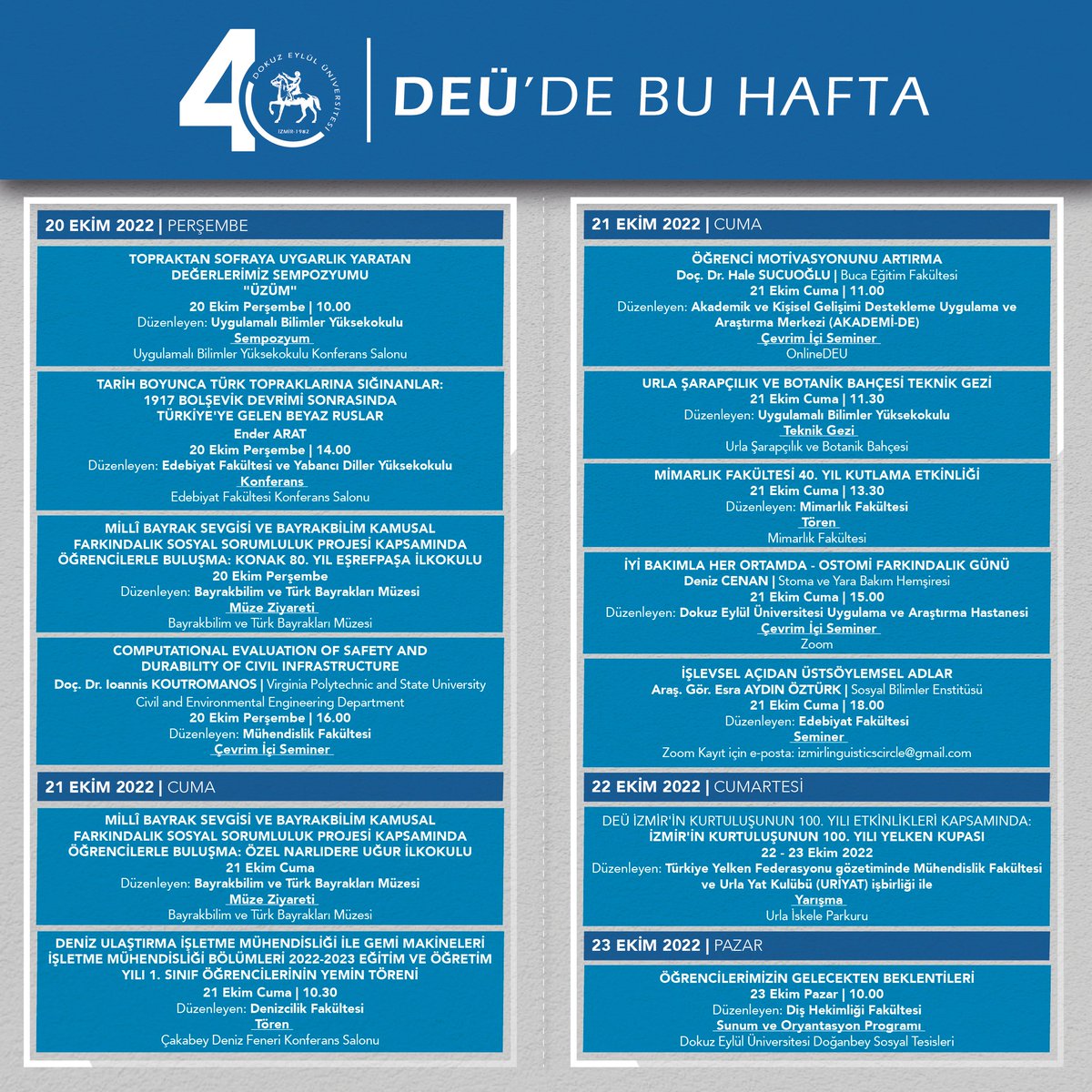 DEÜ'de Bu Hafta