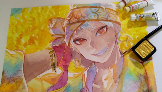 #透明水彩 透明水彩が一番慣れてるかもしれない 
