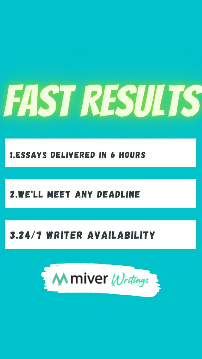 miverwritings's tweet image. Our experts work 24/7 to ensure you always meet your deadline. 📆

#assignmentstress
#confidentialassignment
#assignmentseason
#assignmentsolutions
#assignmentschool
#academicwritingassignments
#assignmentsdone
#creativeassignments
#assignmentstodo
#assignmentseverywhere