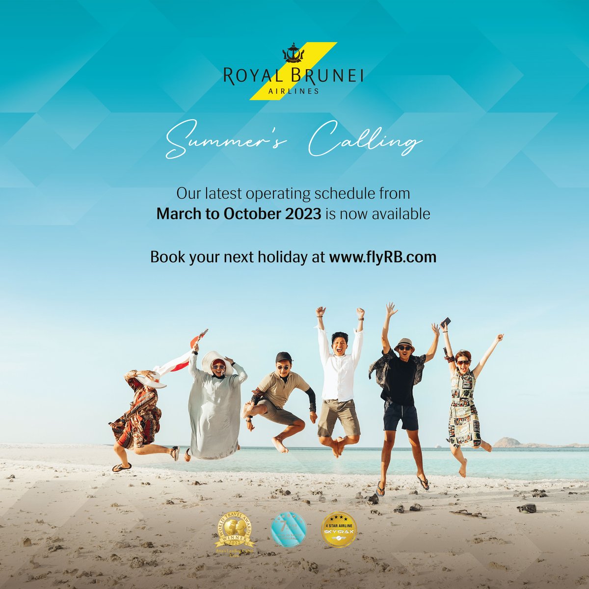 Our latest operating schedule from March until October 2023 is now available at flyRB.com ✈️