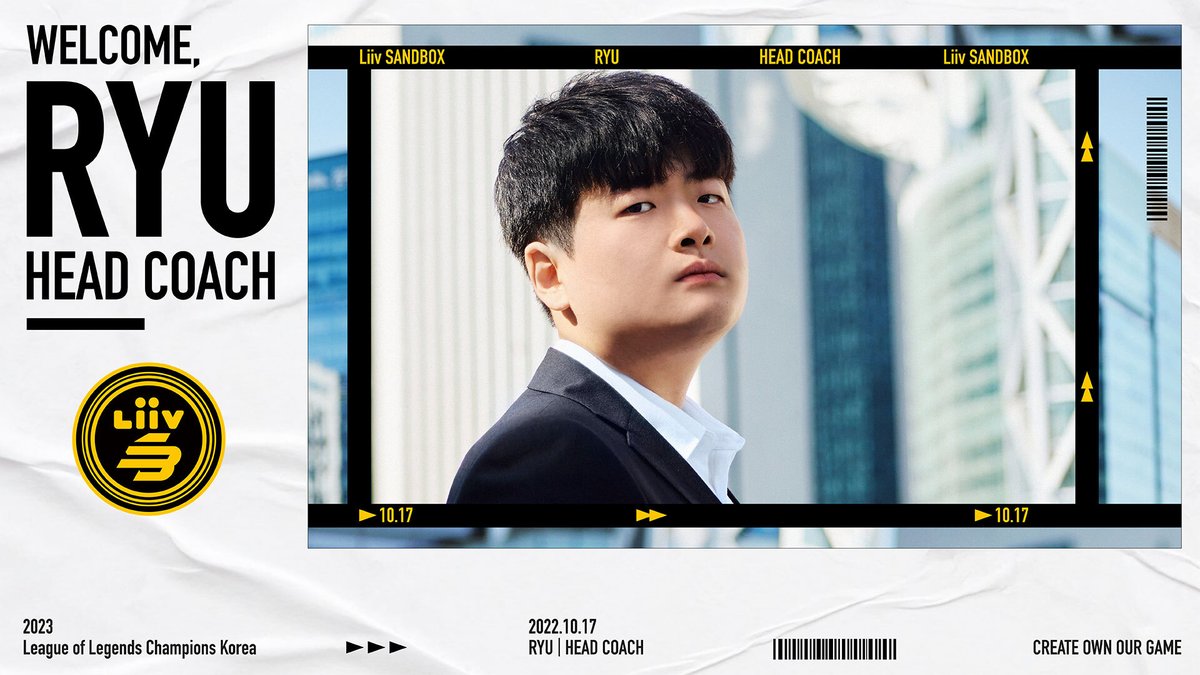 BNKFEARXLoL's tweet photo. [2023 #LSB LCK Head coach, @Ryulol]

'Ryu' 유상욱 감독이 2023년부터 #LSB LCK 팀의 지휘봉을 잡았습니다.
국내외 다양한 리그를 무대로 쌓은 경험을 바탕으로 감독으로서 새로운 도전을 시작하게 되었습니다. Ryu 감독과 함께할 2년간의 여정에 많은 기대와 응원 부탁드리겠습니다. https://t.co/kEltqTO4MW
