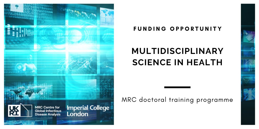 MRC Centre for Global Infectious Disease Analysis (@mrc_outbreak) on Twitter photo OPPORTUNITY: Scholarships for 2023-24 academic year are now open!
💡 Multidisciplinary Science in Health doctoral training programme <a href="/imperialcollege/">Imperial College London</a>
💰<a href="/The_MRC/">Medical Research Council</a> funded
🗓️Deadline 16 November
✏️Find out more & apply
imperial.ac.uk/multisci-mrc-d… OPPORTUNITY: Scholarships for 2023-24 academic year are now open!
💡 Multidisciplinary Science in Health doctoral training programme <a href="/imperialcollege/">Imperial College London</a>
💰<a href="/The_MRC/">Medical Research Council</a> funded
🗓️Deadline 16 November
✏️Find out more & apply
imperial.ac.uk/multisci-mrc-d…