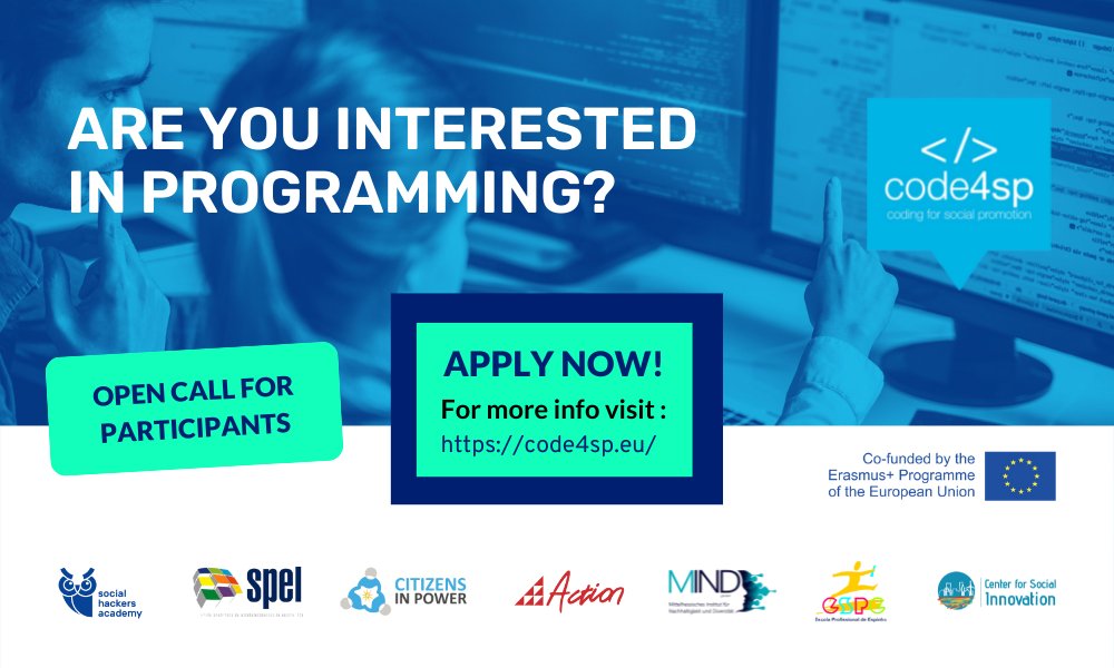 sochackacademy's tweet image. OPEN #CALL FOR PARTICIPANTS! 📅
Learn the basics of computer programming, prepare a project, do an internship in a company and specialise in one area of #programming!
Apply here 👉🏻 bit.ly/3s1Xq04
#HelpMeCode #programmers #computerscience #softwaredeveloper #daysofcode