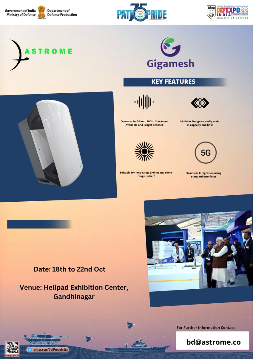 We are excited to meet you at the Defexpo in Gandhinagar, Gujrat.
Do drop by our stall: Hall 8, Startup zone, Stall No.6!
#defexpo2022 #MakeInIndia #AatmanirbharBharat