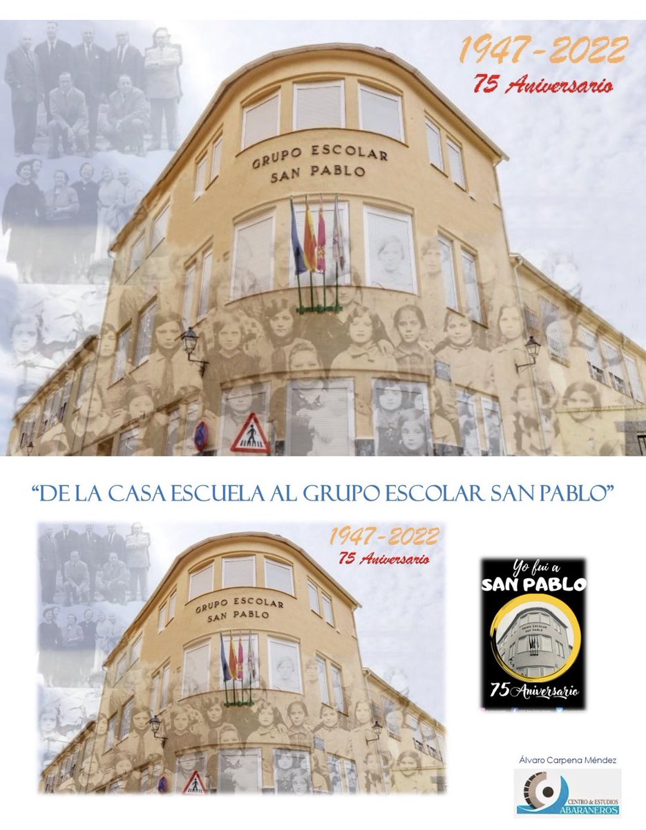 CeipSanPablo's tweet photo. El próximo jueves 17 de noviembre, Álvaro Carpena realizará una charla muy curiosa sobre cómo se fue preparando el camino hasta la apertura y puesta en funcionamiento del Grupo Escolar San Pablo.

Os esperamos en el edificio CIMA, a las 19:00horas. ¡ No faltéis! https://t.co/OH2VrdJtDy