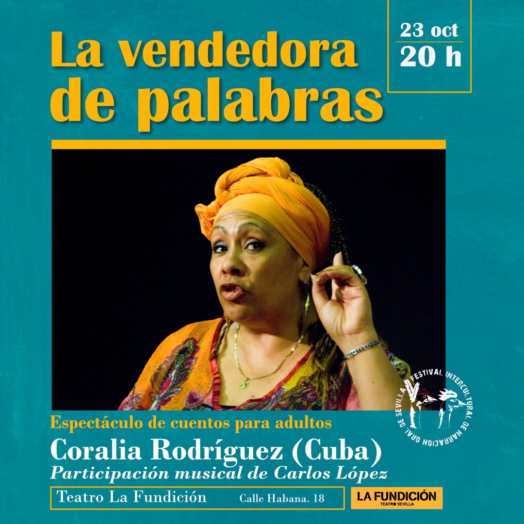 finosevilla's tweet photo. DE CUBA CON AMOR (Y SON)
Un espectáculo de historias contadas, de música, de sabor caribeño en la voz de @coraliacuentera y la guitarra de Carlos López. 
Hazte con tu entrada en este enlace 👇https://t.co/ObTC6gdTow
#finos2022 https://t.co/2BfsR8YJgi