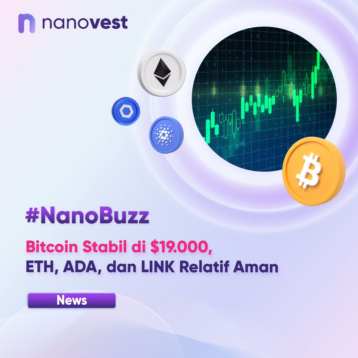 Minggu ini nyatanya angka harga Bitcoin masih stabil di angka $19.000. Sementara ETH, ADA, dan LINK terpantau belum ada kenaikan atau penurunan signifikan.

Namun konon kabarnya, angka inflasi AS yang mencapai 8.2 % sempat mendorong harga Bitcoin turun ke level $18.200.