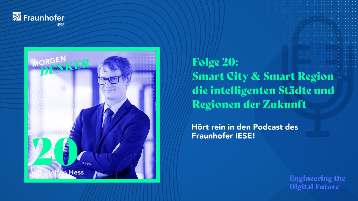 Lauscher spitzen und reinhören🎙️🎚️: Ab sofort ist Folge 20 unseres #MorgenDenker-#Podcasts online! Im #Interview mit <a href="/steffenhess/">Steffen Hess</a> dreht sich darin alles um die Themen #SmartCity &amp; #SmartRegion sowie die Potenziale, die #Digitalisierung dafür schaffen kann: s.fhg.de/pod20