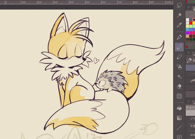 これはアニマルな世界線のソニテイちゃん…🦔🦊☺️自分だけが楽しいやつ。 