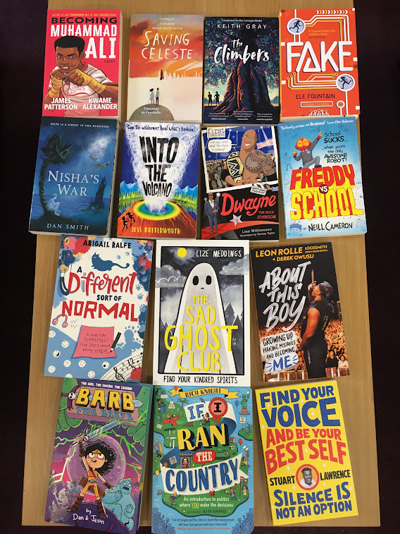 FCGSLibrary's tweet photo. Thank you @Booktrust for sending such a fantastic and varied #schoollibrarypack for our students to enjoy. That's our half-term reading sorted! #readingforpleasure https://t.co/Xw3zZkzzq1