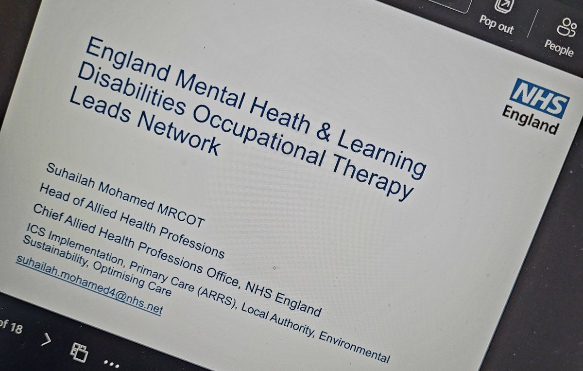 🌟Great start to today's @OTleads4MHLD England network - thank you @janet_folland for leading this morning's session🌟 Next up - ICS & ICB changes - what are they & the implications for AHP's 😊