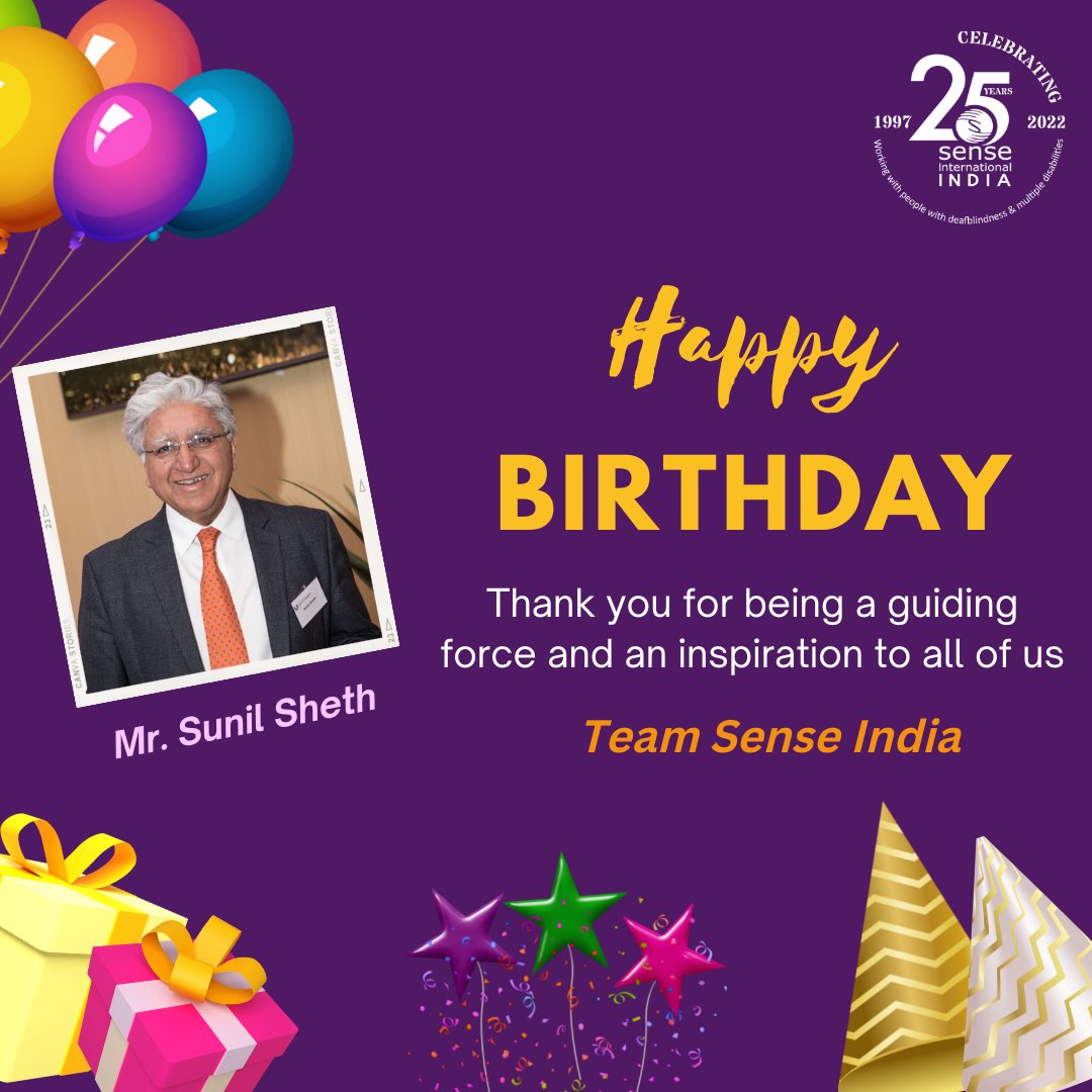 Wishing you a very happy Birthday Mr. Sunil Sheth 💐💐
#senseindia #deafblindness #humanity #birthday  #fladgate <a href="/fladgatelaw/">Fladgate LLP</a>
