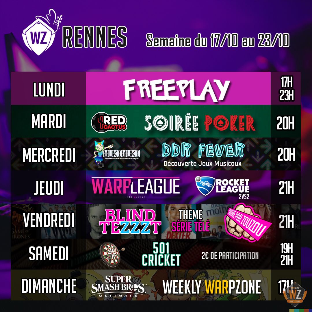 😈 Et voici le (MotherFucker) Programme de la semaine ! ✊

Poker, DDR, eSport, Blind Test, Fléchettes, SmashBros, Rocket League !

📣 Plus d'info sur notre Discord : discord.gg/vV5sXjsV?event…