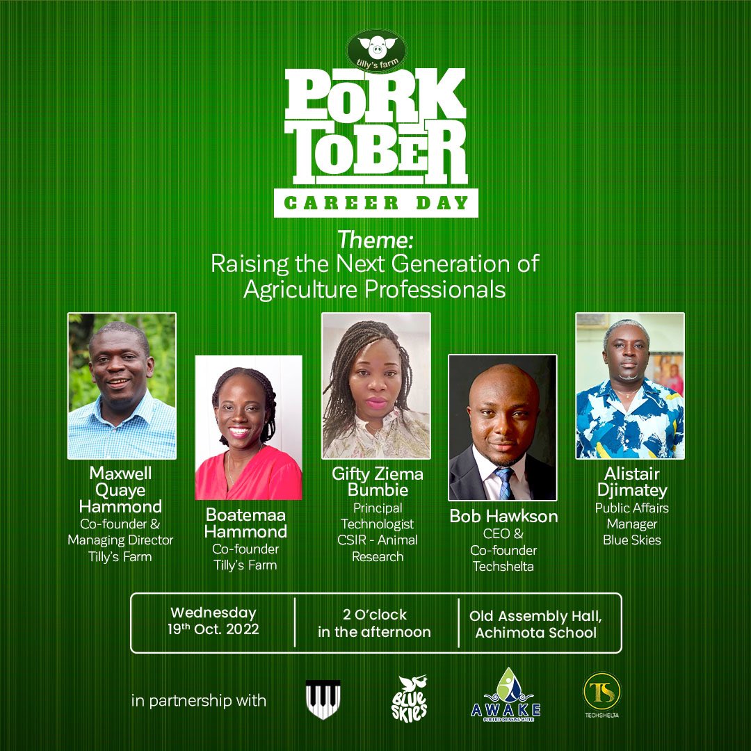 We are excited to announce our career day event with Agric students of <a href="/AchimotaSchool/">Achimota School</a> . We believe in catching them young. Another one of the reasons why we are the #porkofthetown. #AchimotaAt95