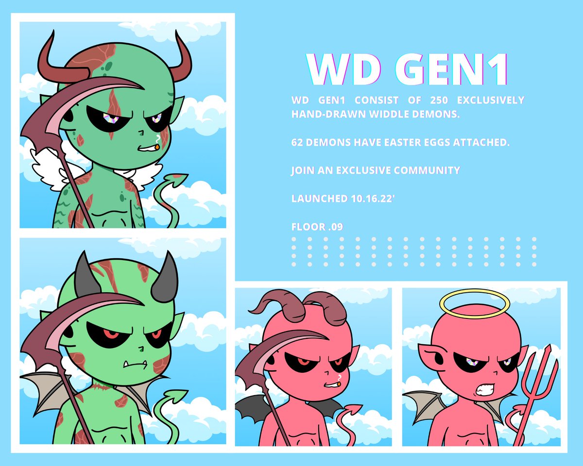 WiddleDemons's tweet photo. WD GEN1 on #opensea
250 exclusively hand-drawn #WiddleDemons
62 Easter Egg Winners
Floor .09 #NFTCommunity #NFTs https://t.co/fczyyZ1BwA